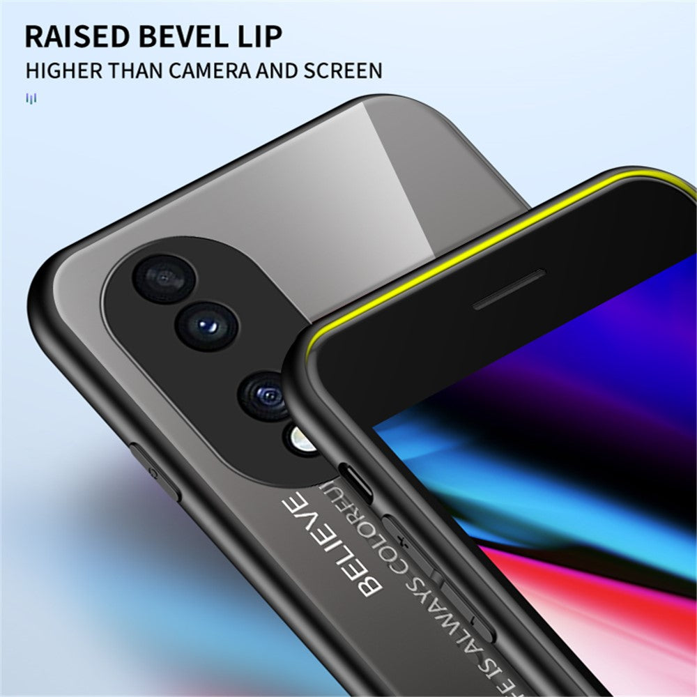 For Honor 70 5G Slim Gradient Phone Case Tempered Glass+Hard PC Back Soft TPU Frame Shock Resistant Protective Cover
