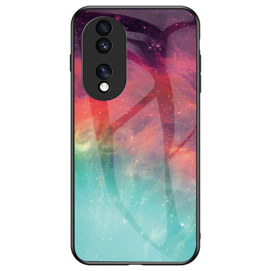 Honor 70 5G Handyhülle – Kratzfeste aus gehärtetem Glas + hartem PC + weicher TPU- mit Sternenhimmel-Muster