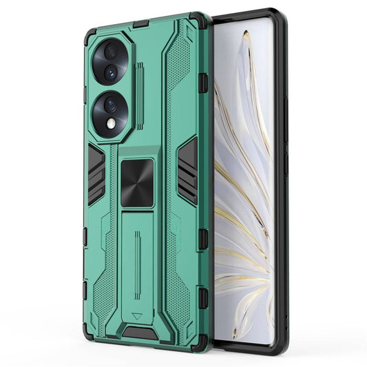 Honor 70 5G Handyhülle – mit Ständer, harter PC, weiches TPU, zweilagige, rutschfeste, robuste