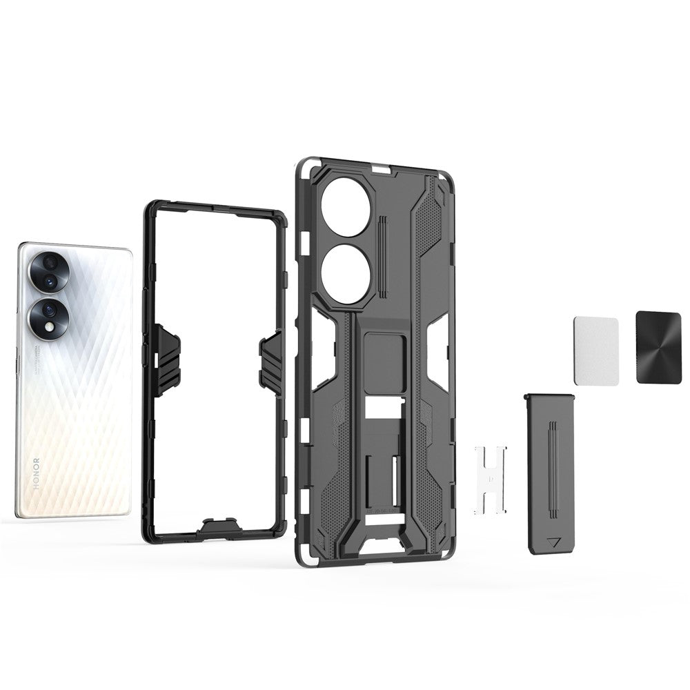 For Honor 70 5G Phone Case Kickstand Hard PC Soft TPU Dual Layer Anti-Slip Rugged Protective Cover