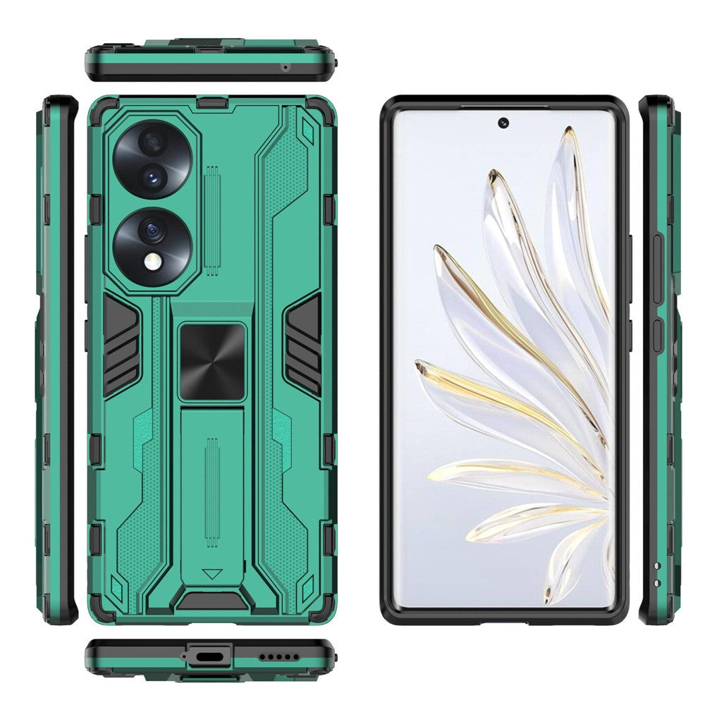 For Honor 70 5G Phone Case Kickstand Hard PC Soft TPU Dual Layer Anti-Slip Rugged Protective Cover