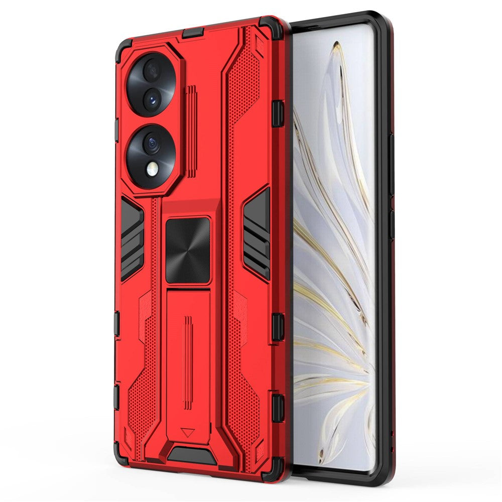 For Honor 70 5G Phone Case Kickstand Hard PC Soft TPU Dual Layer Anti-Slip Rugged Protective Cover