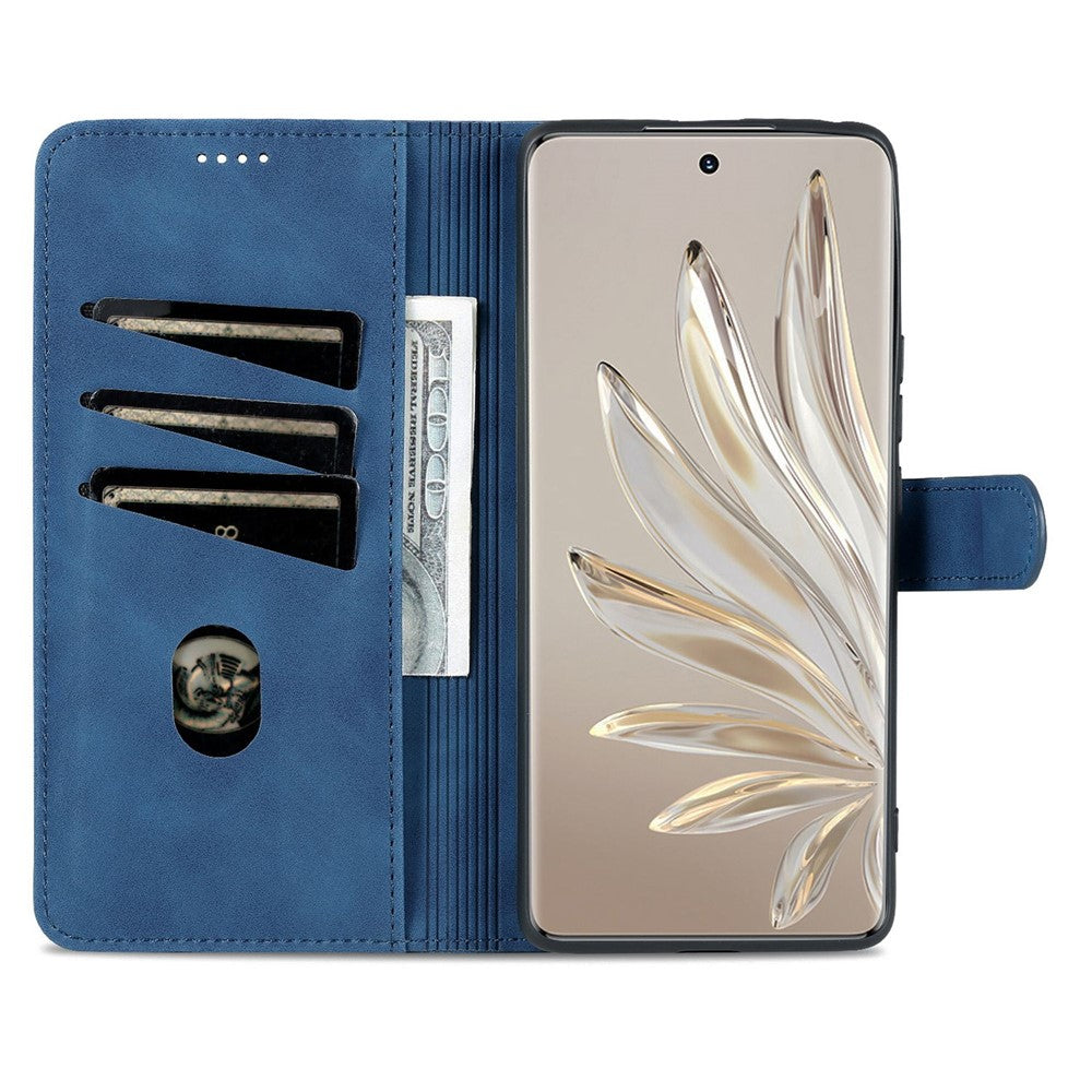 AZNS Stand Phone Case for Honor 70 5G, PU Leather TPU Shockproof Wallet Cover