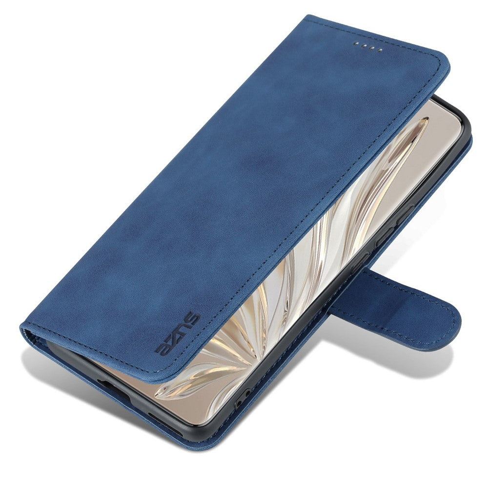 AZNS Stand Phone Case for Honor 70 5G, PU Leather TPU Shockproof Wallet Cover