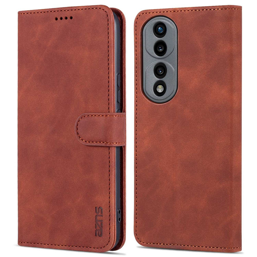 AZNS Stand Phone Case for Honor 70 5G, PU Leather TPU Shockproof Wallet Cover