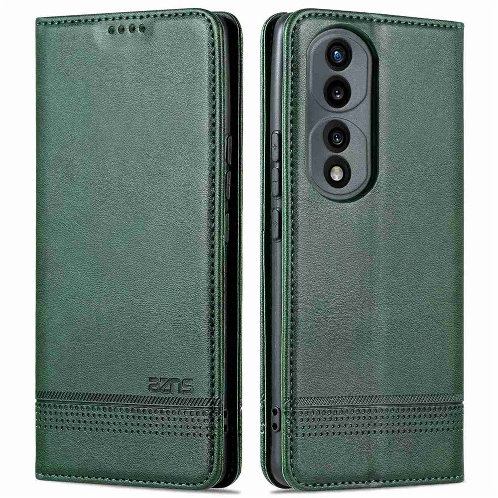AZNS For Honor 70 5G Shockproof PU Leather Wallet Flip Cover Hidden Magnetic Absorption Stand Folio Phone Case