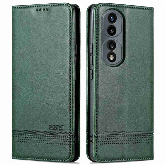 Honor 70 5G Handyhülle – AZNS Stoßfeste PU-Leder-Geldbörsen-Flip-, versteckter magnetischer Absorptionsständer, Folio