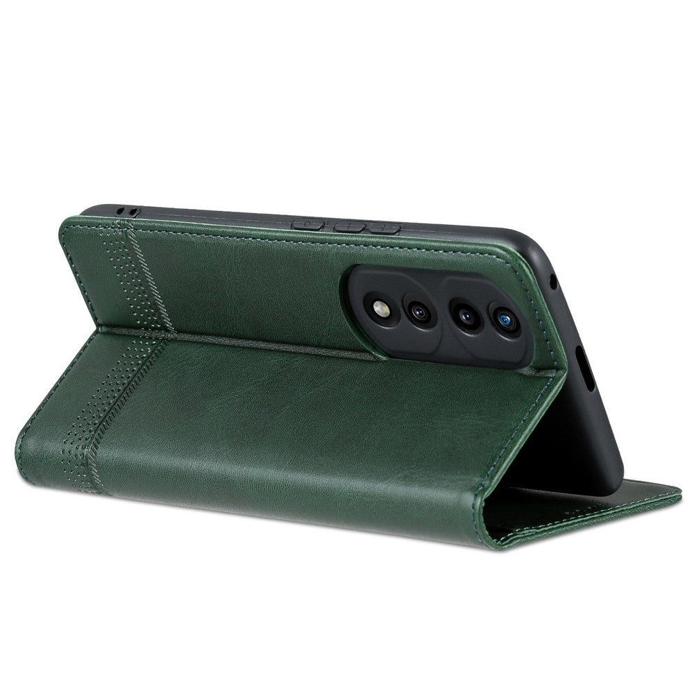 AZNS For Honor 70 5G Shockproof PU Leather Wallet Flip Cover Hidden Magnetic Absorption Stand Folio Phone Case