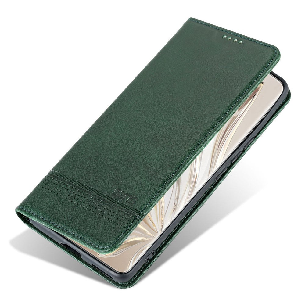 AZNS For Honor 70 5G Shockproof PU Leather Wallet Flip Cover Hidden Magnetic Absorption Stand Folio Phone Case