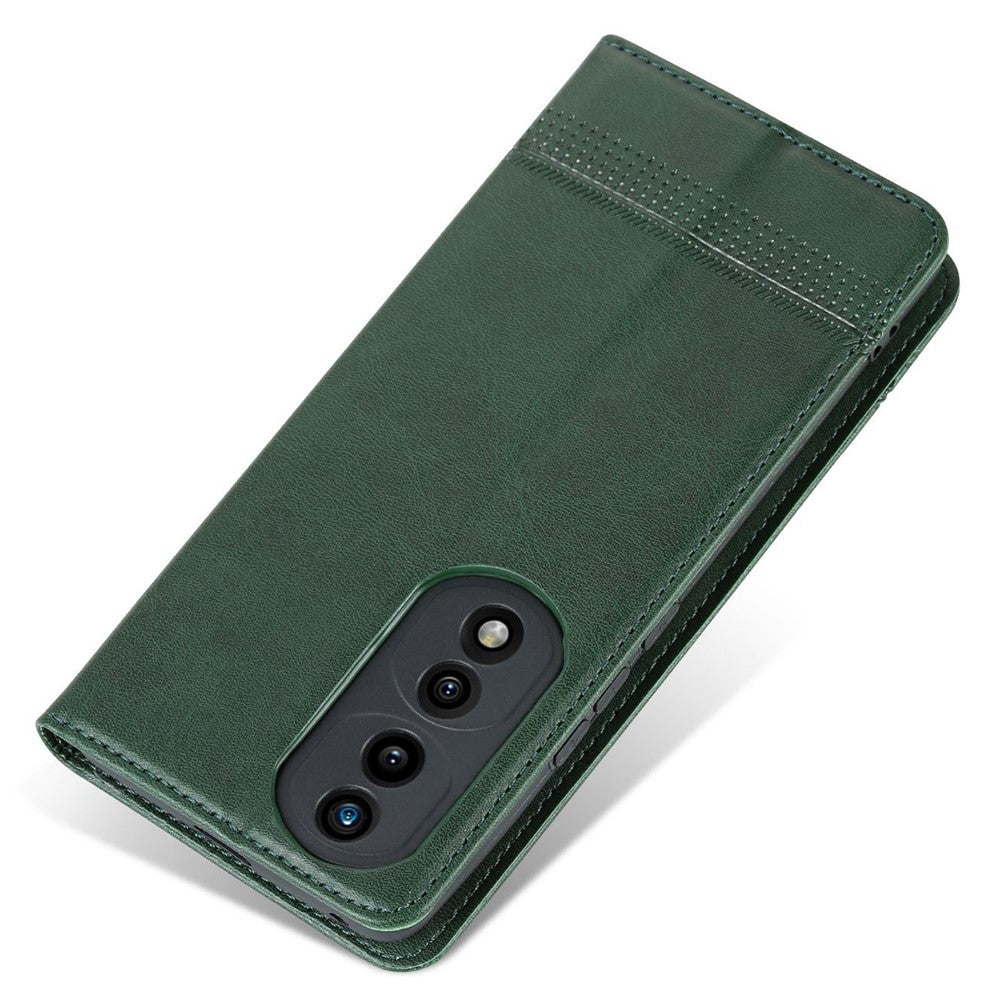 AZNS For Honor 70 5G Shockproof PU Leather Wallet Flip Cover Hidden Magnetic Absorption Stand Folio Phone Case