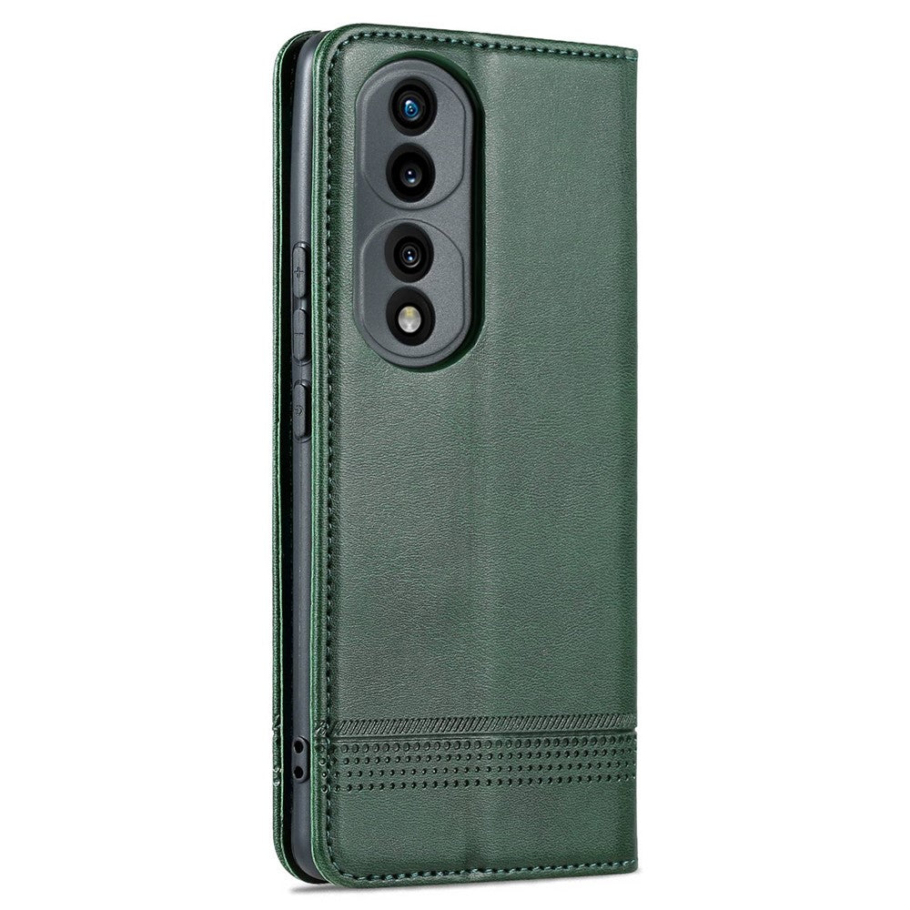 AZNS For Honor 70 5G Shockproof PU Leather Wallet Flip Cover Hidden Magnetic Absorption Stand Folio Phone Case