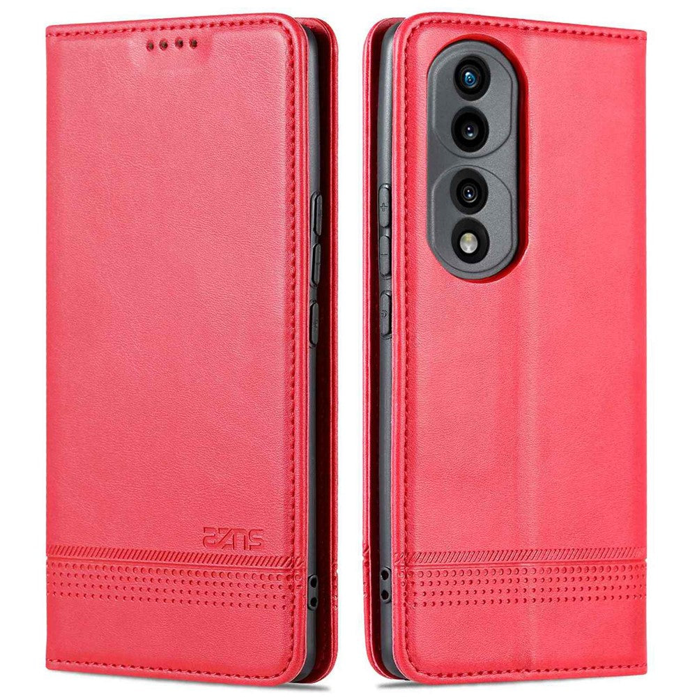 AZNS For Honor 70 5G Shockproof PU Leather Wallet Flip Cover Hidden Magnetic Absorption Stand Folio Phone Case