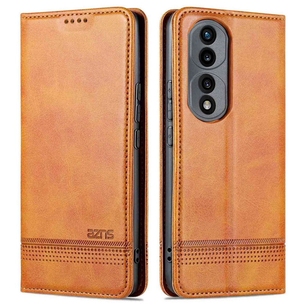AZNS For Honor 70 5G Shockproof PU Leather Wallet Flip Cover Hidden Magnetic Absorption Stand Folio Phone Case
