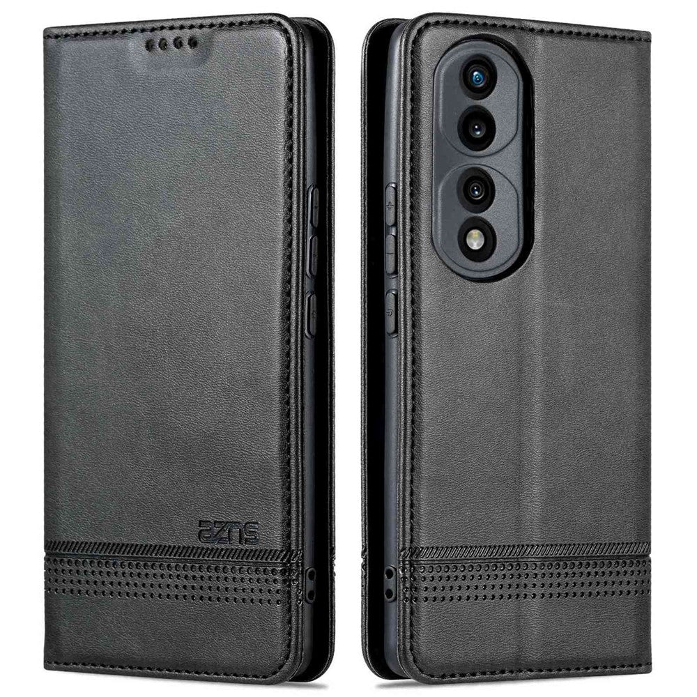 AZNS For Honor 70 5G Shockproof PU Leather Wallet Flip Cover Hidden Magnetic Absorption Stand Folio Phone Case