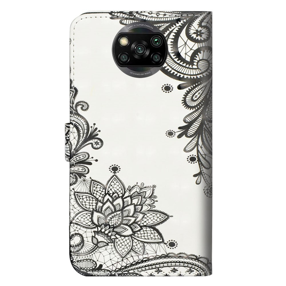 Light Spot Decor Pattern Printing Leather Case for Xiaomi Poco X3/Poco X3 NFC