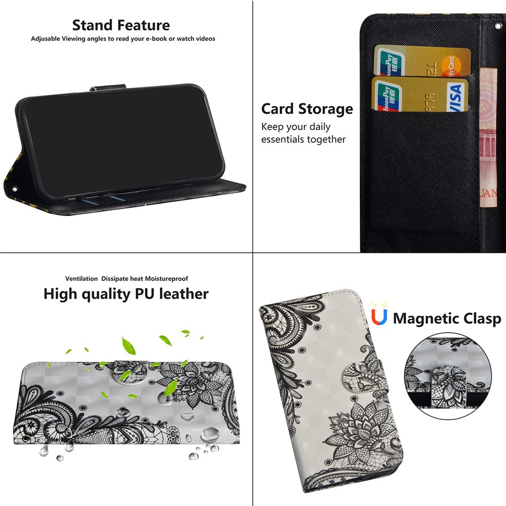 Light Spot Decor Pattern Printing Leather Case for Xiaomi Poco X3/Poco X3 NFC