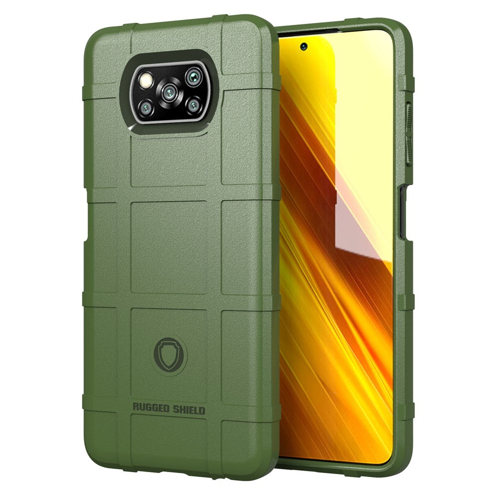 Thicken TPU Cover Shock Resistant Square Grid Texture Phone Casing for Xiaomi Poco X3 NFC/Xiaomi Poco X3