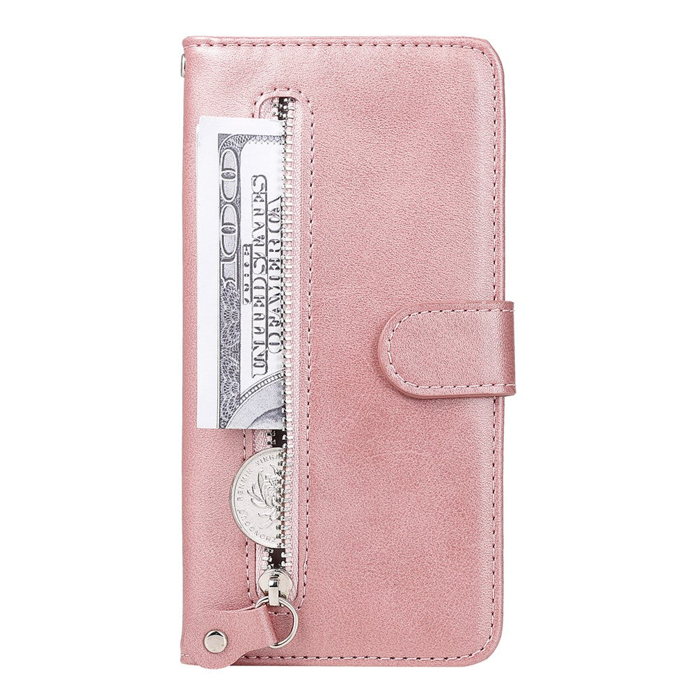 Zipper Pocket Leather Wallet Stand Case for Xiaomi Poco X3 / Poco X3 NFC