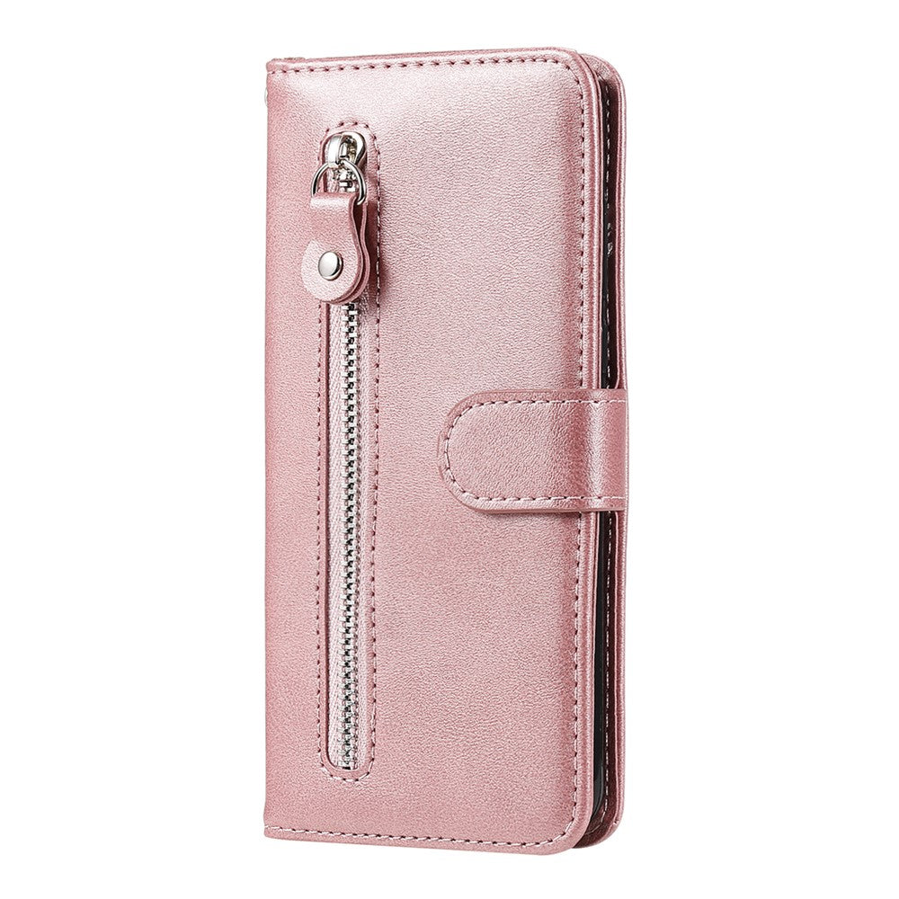 Zipper Pocket Leather Wallet Stand Case for Xiaomi Poco X3 / Poco X3 NFC