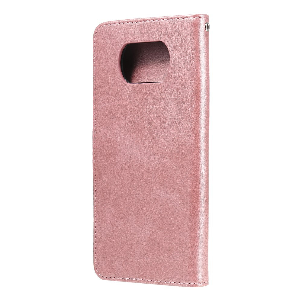 Zipper Pocket Leather Wallet Stand Case for Xiaomi Poco X3 / Poco X3 NFC
