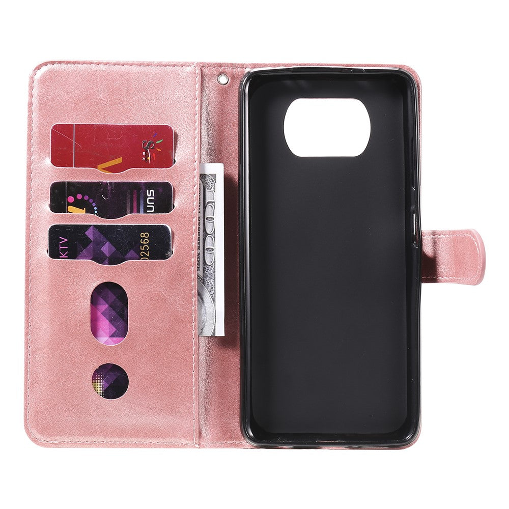 Zipper Pocket Leather Wallet Stand Case for Xiaomi Poco X3 / Poco X3 NFC