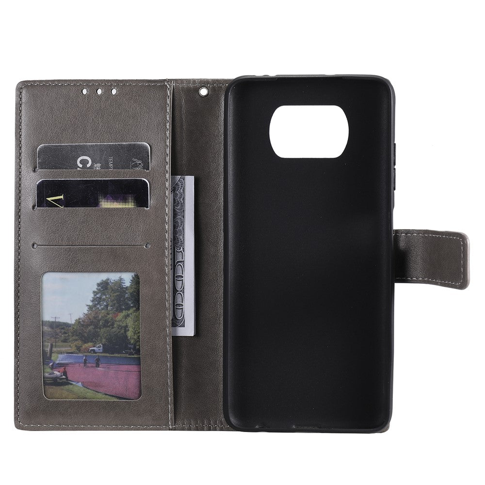Imprinted Mandala Flower Wallet Leather Case with Strap for Xiaomi Poco X3 NFC / Poco X3 / X3 pro