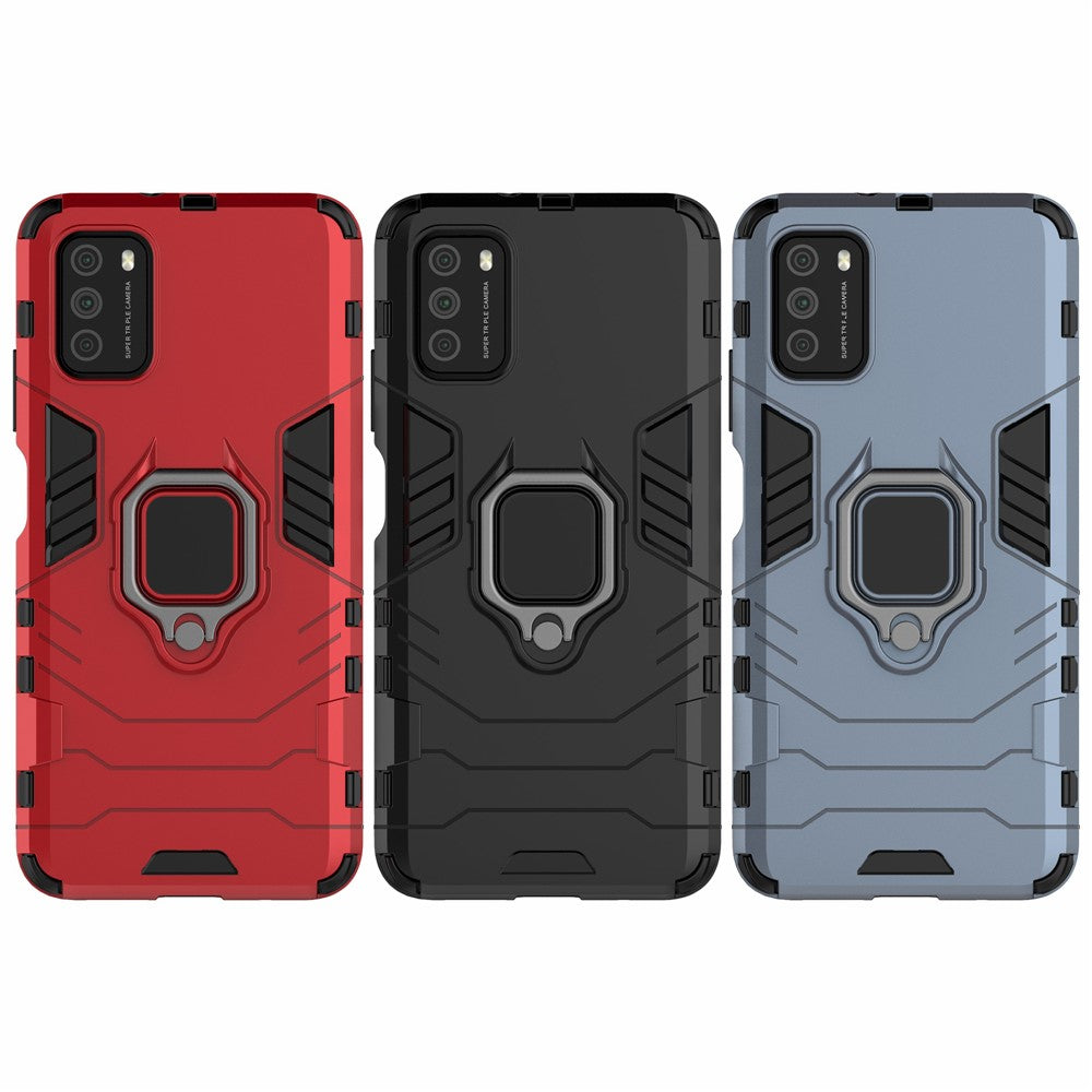 For Xiaomi Poco M3 Cool Guard PC + TPU Hybrid Mobile Case with Foldable Kickstand