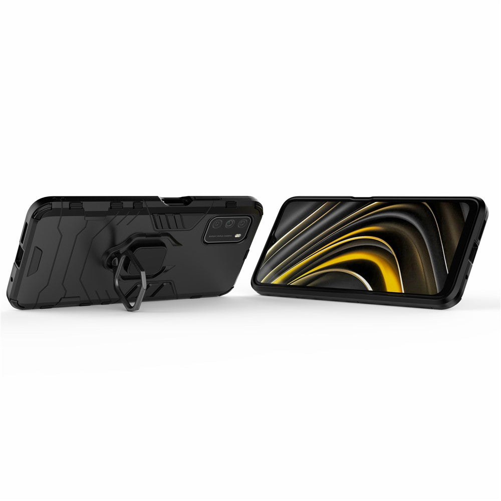 For Xiaomi Poco M3 Cool Guard PC + TPU Hybrid Mobile Case with Foldable Kickstand