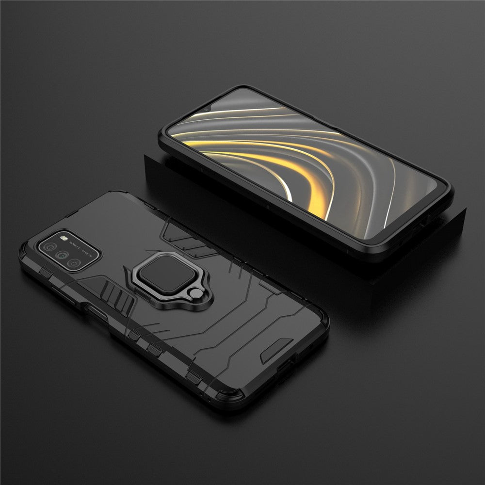 For Xiaomi Poco M3 Cool Guard PC + TPU Hybrid Mobile Case with Foldable Kickstand