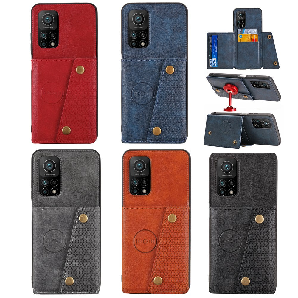 PU Leather Coated TPU Shell [Built-in Vehicle Magnetic Sheet] with Card Pocket for Xiaomi Mi 10T 5G/Mi 10T Pro 5G/Redmi K30S