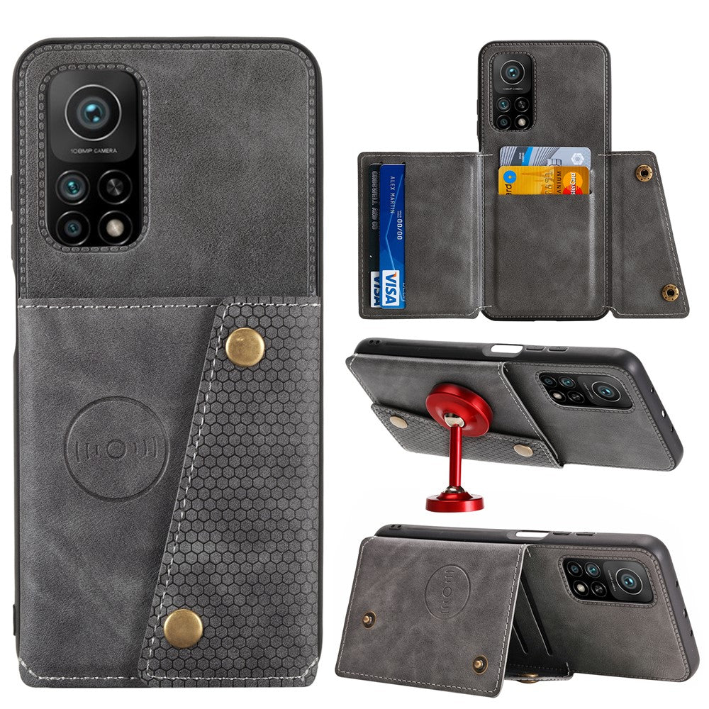 PU Leather Coated TPU Shell [Built-in Vehicle Magnetic Sheet] with Card Pocket for Xiaomi Mi 10T 5G/Mi 10T Pro 5G/Redmi K30S