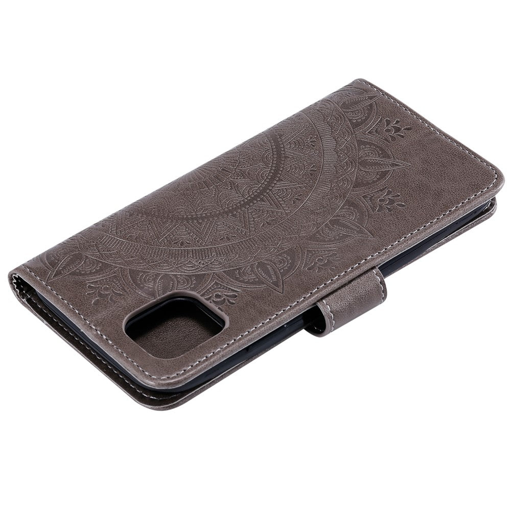 Imprinted Mandala Flower Wallet Leather Case with Strap for Xiaomi Mi 11