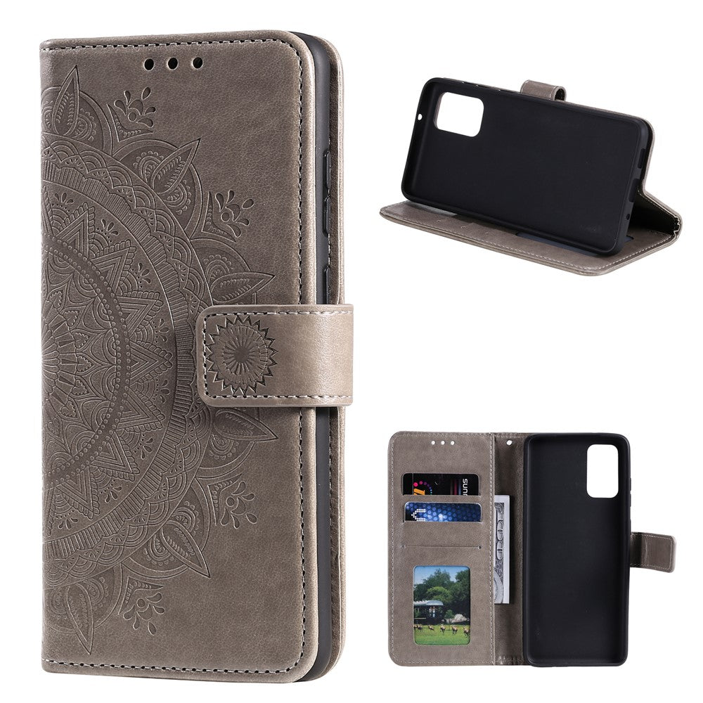 Imprinted Mandala Flower Wallet Leather Case with Strap for Xiaomi Poco M3