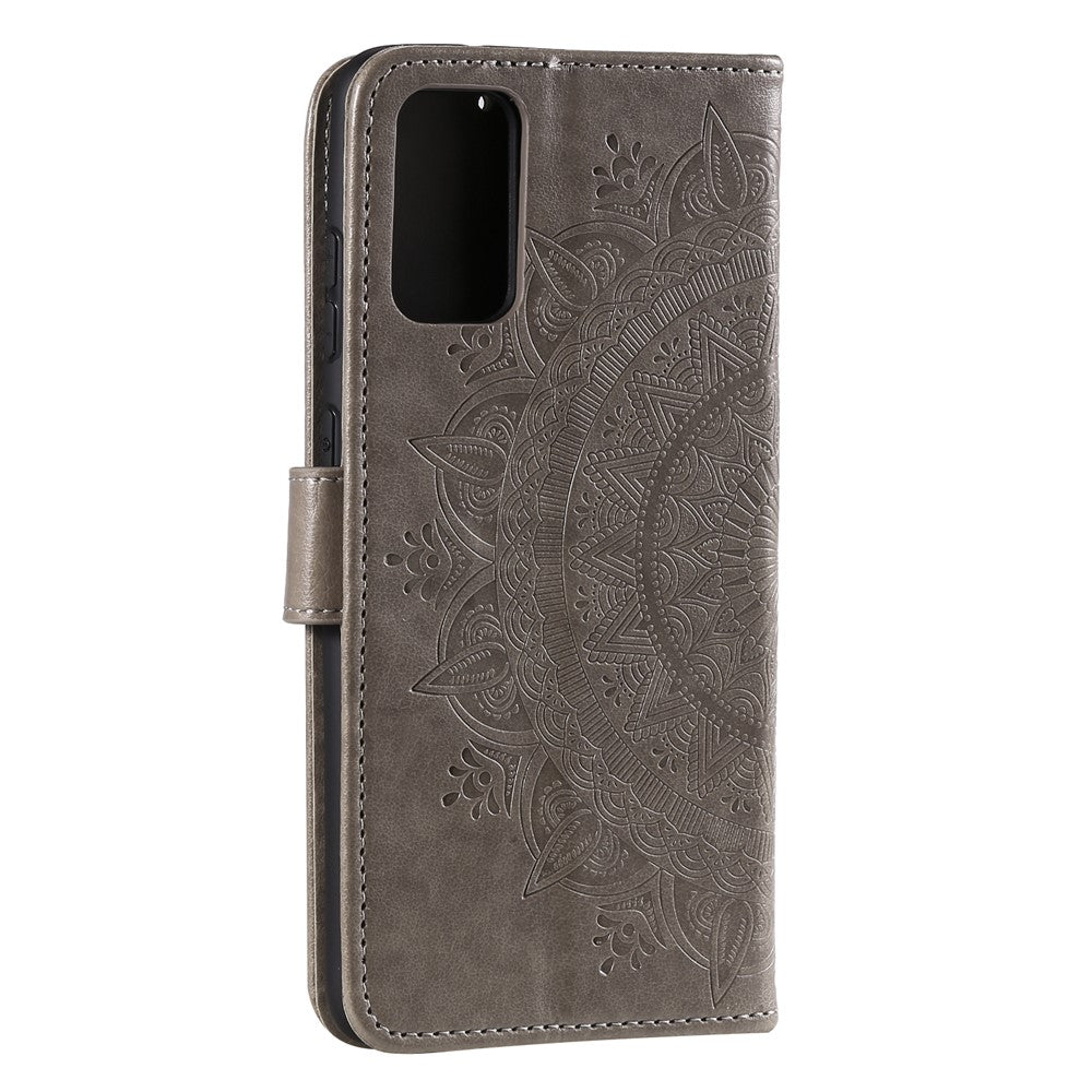 Imprinted Mandala Flower Wallet Leather Case with Strap for Xiaomi Poco M3