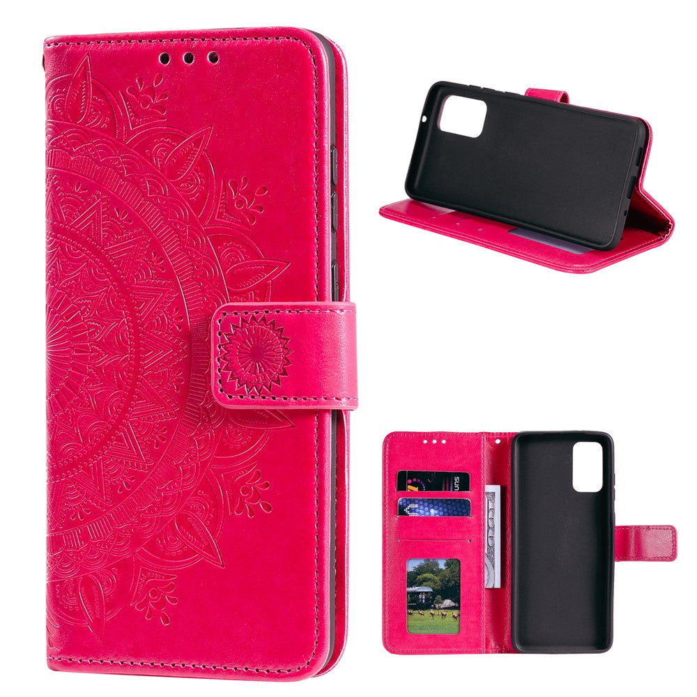 Imprinted Mandala Flower Wallet Leather Case with Strap for Xiaomi Poco M3