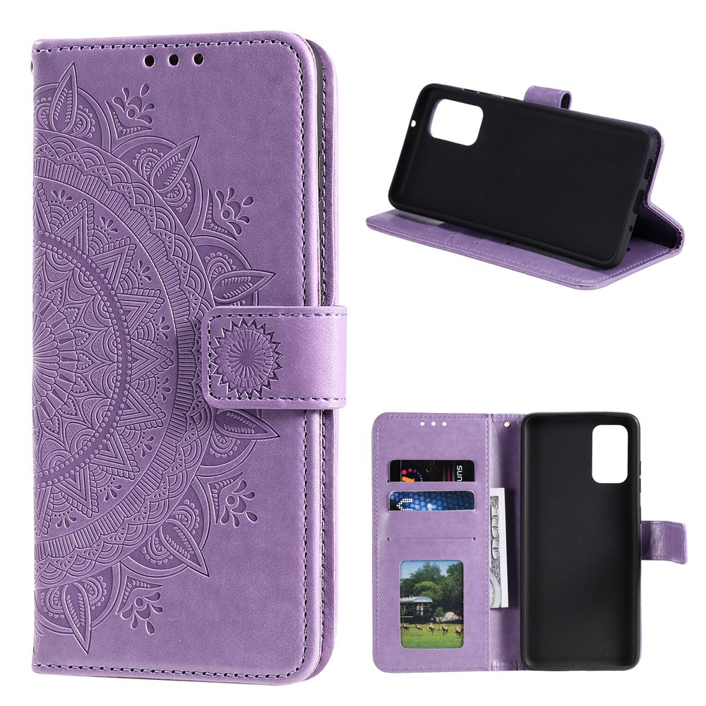 Imprinted Mandala Flower Wallet Leather Case with Strap for Xiaomi Poco M3