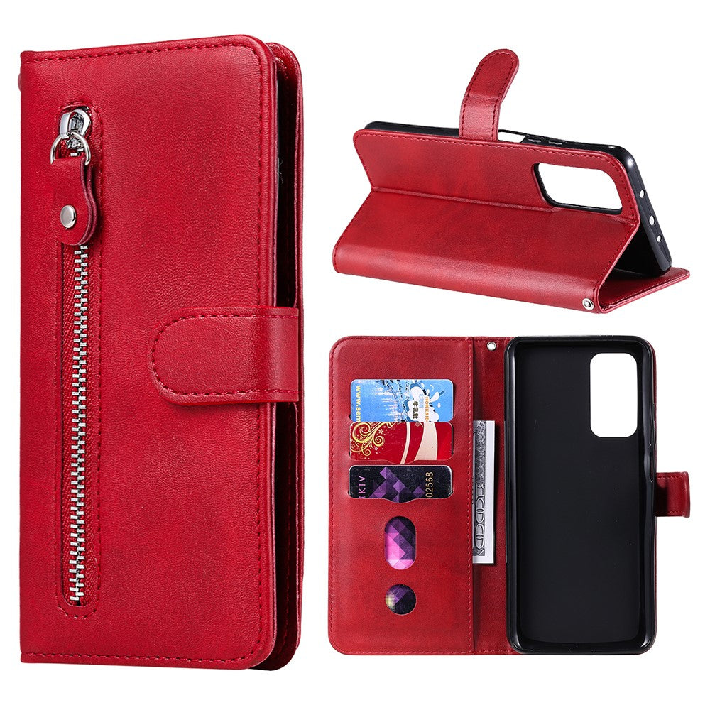 Zipper Pocket Leather Wallet Stand Case for Xiaomi Mi 10T 5G / Mi 10T Pro 5G / Redmi K30S