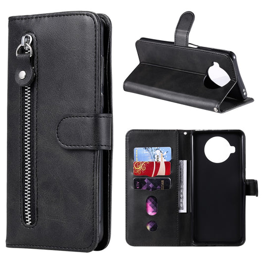 Zipper Pocket Wallet Cover Leather Stand Case for Xiaomi Mi 10T Lite 5G/10i 5G/Redmi Note 9 Pro 5G
