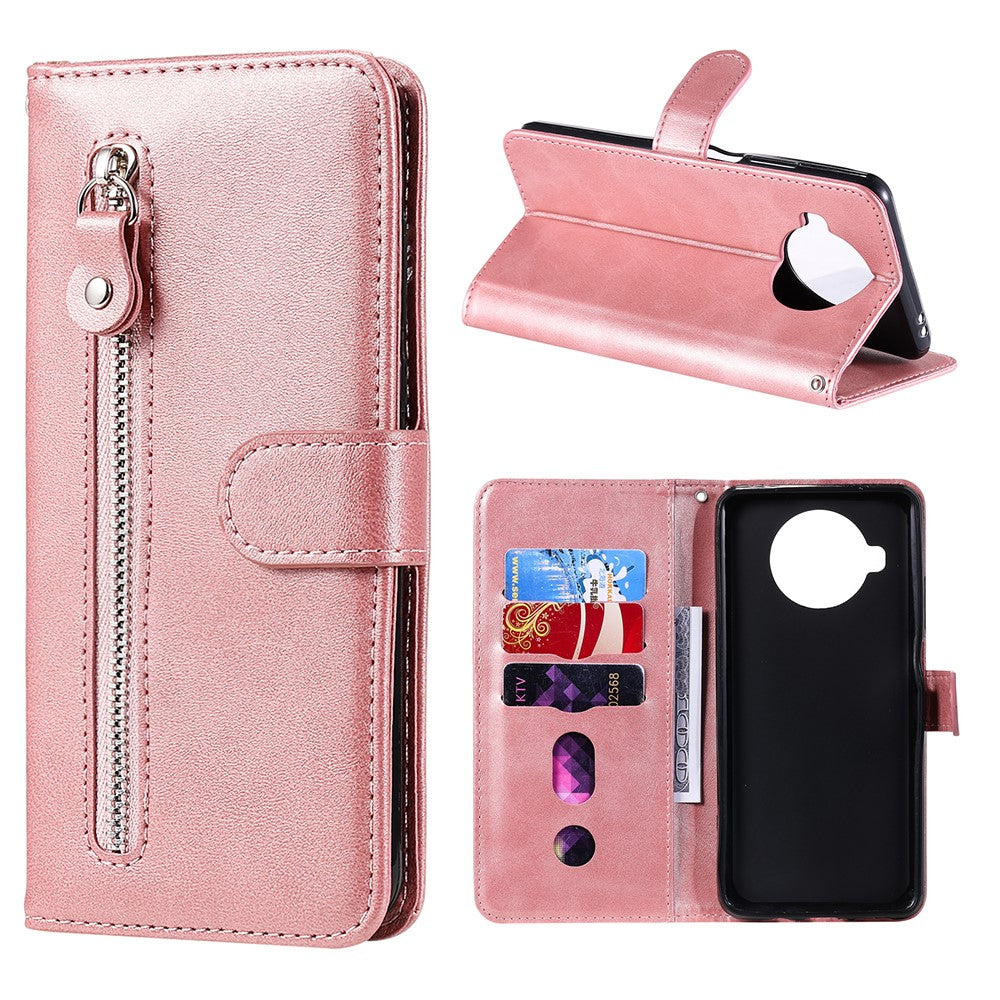 Zipper Pocket Wallet Cover Leather Stand Case for Xiaomi Mi 10T Lite 5G/10i 5G/Redmi Note 9 Pro 5G