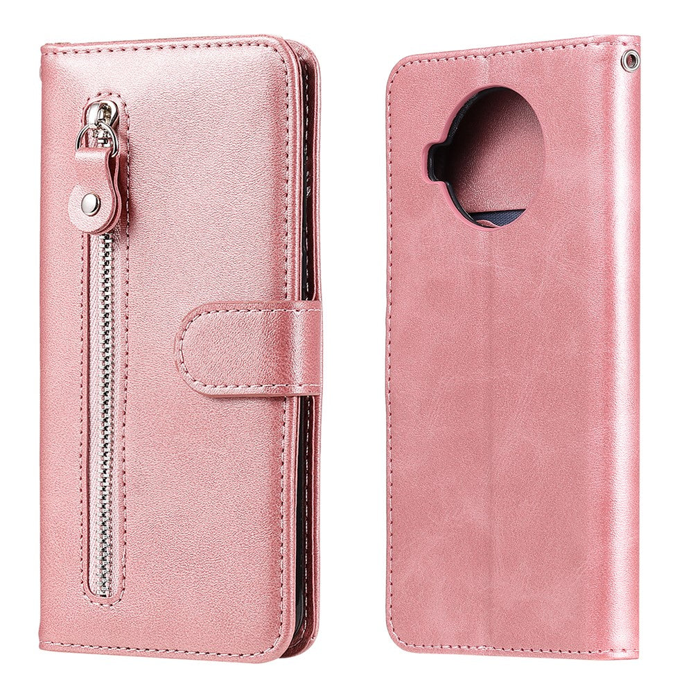 Zipper Pocket Wallet Cover Leather Stand Case for Xiaomi Mi 10T Lite 5G/10i 5G/Redmi Note 9 Pro 5G