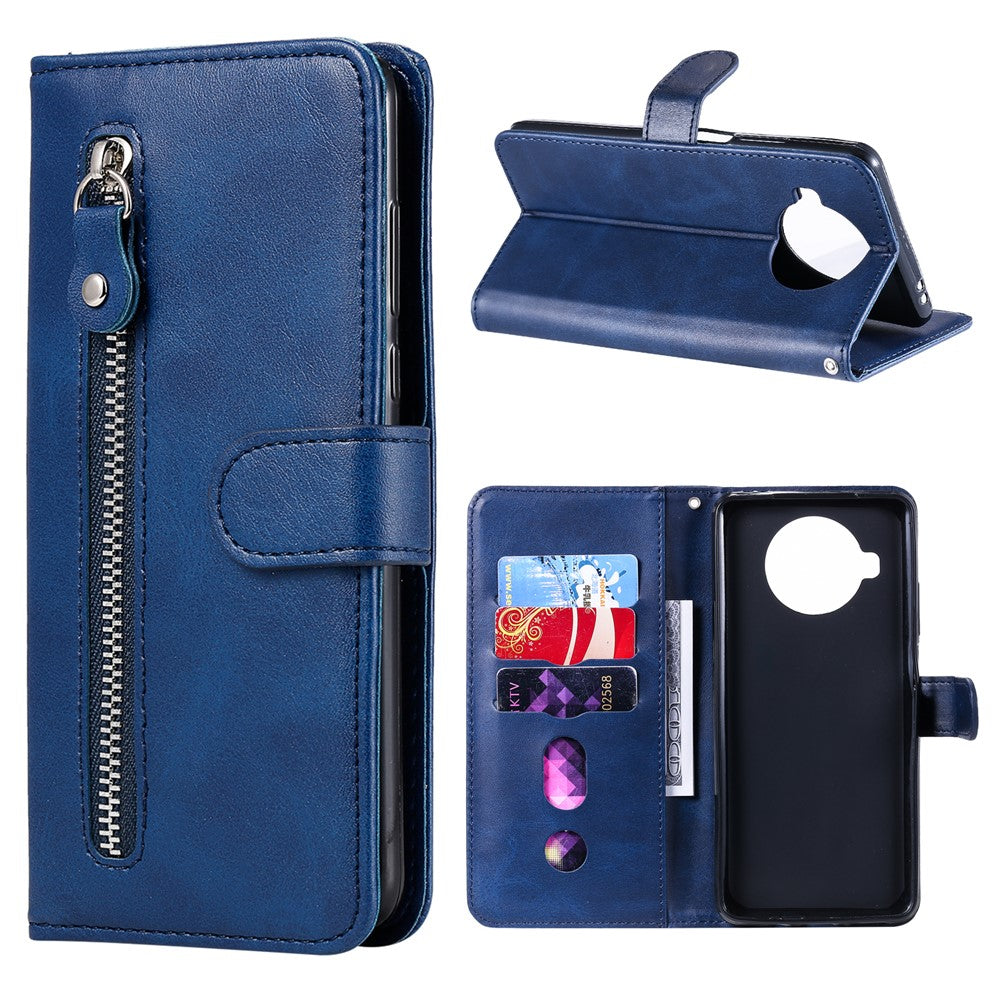 Zipper Pocket Wallet Cover Leather Stand Case for Xiaomi Mi 10T Lite 5G/10i 5G/Redmi Note 9 Pro 5G