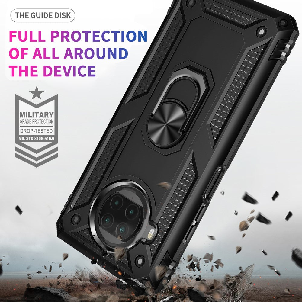 Anti-drop PC + TPU Hybrid Phone Shell with Ring Kickstand for Xiaomi Mi 10T Lite 5G/Redmi Note 9 Pro 5G/Mi 10i 5G