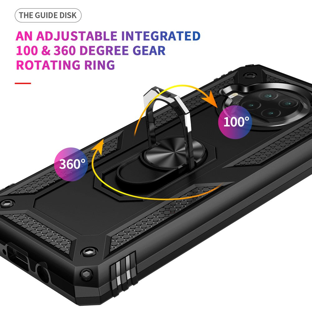 Anti-drop PC + TPU Hybrid Phone Shell with Ring Kickstand for Xiaomi Mi 10T Lite 5G/Redmi Note 9 Pro 5G/Mi 10i 5G