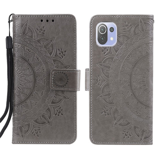 Imprint Flower Leather Wallet Stand Case for Xiaomi Mi 11 Lite 4G / 5G / 11 Lite 5G NE