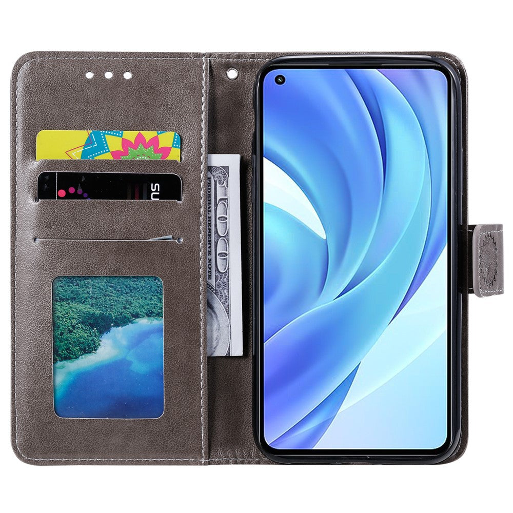 Imprint Flower Leather Wallet Stand Case for Xiaomi Mi 11 Lite 4G / 5G / 11 Lite 5G NE