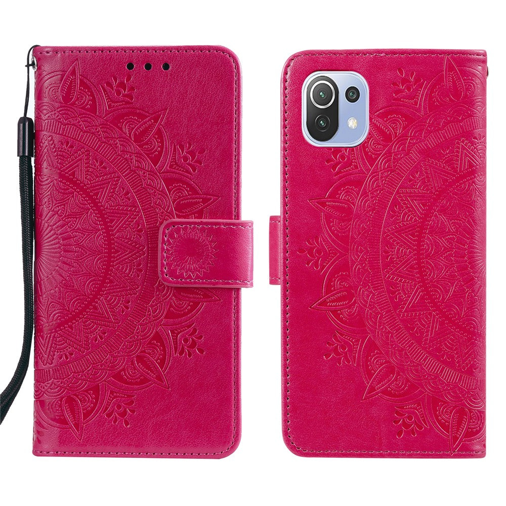 Imprint Flower Leather Wallet Stand Case for Xiaomi Mi 11 Lite 4G / 5G / 11 Lite 5G NE