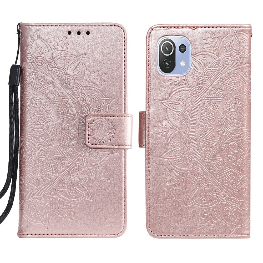 Imprint Flower Leather Wallet Stand Case for Xiaomi Mi 11 Lite 4G / 5G / 11 Lite 5G NE