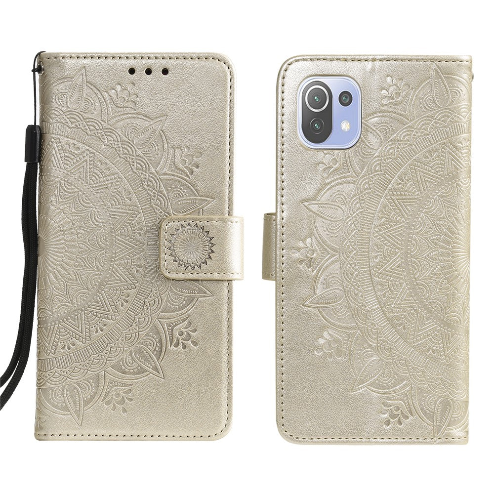 Imprint Flower Leather Wallet Stand Case for Xiaomi Mi 11 Lite 4G / 5G / 11 Lite 5G NE