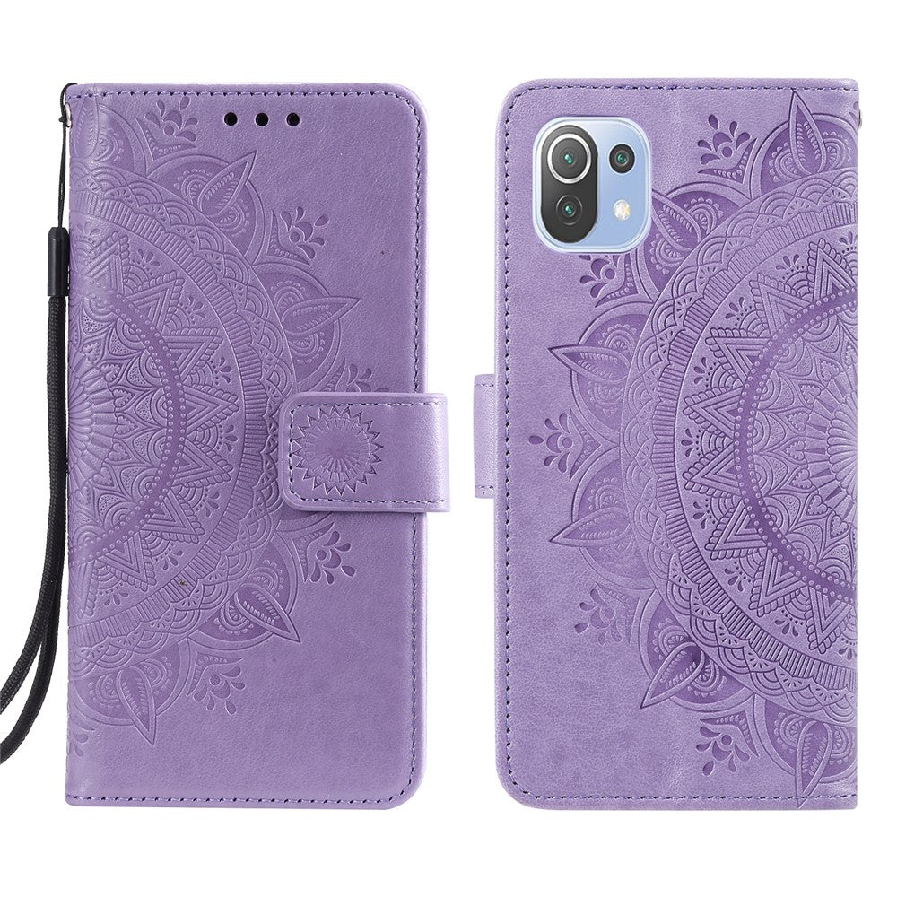 Imprint Flower Leather Wallet Stand Case for Xiaomi Mi 11 Lite 4G / 5G / 11 Lite 5G NE