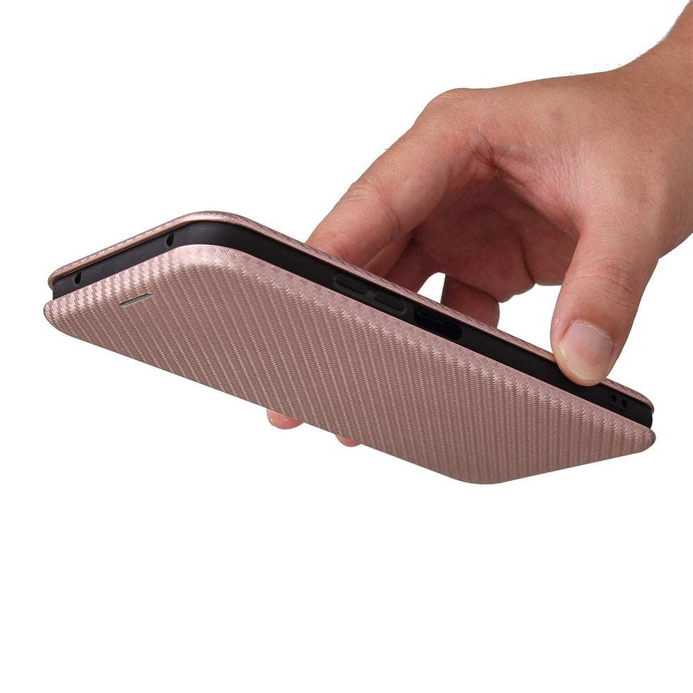 For Xiaomi Mi 11 Lite 4G/5G / 11 Lite 5G NE Carbon Fiber Texture Magnetic Auto-absorbed Leather Stand Phone Shell Case with Card Slot